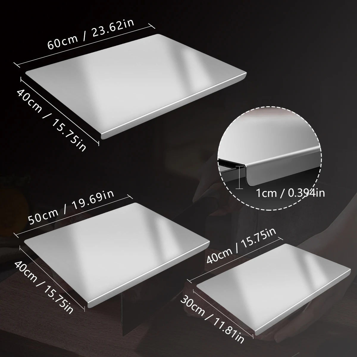 The Hygienic Board — 304 Stainless Steel Cutting Board (Non-Porous, Dishwasher-Safe)